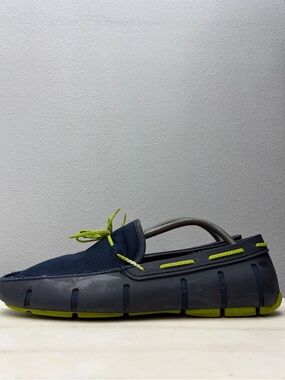 Swims Men’s Blue Rubber Braided Lace Loafers Size 10